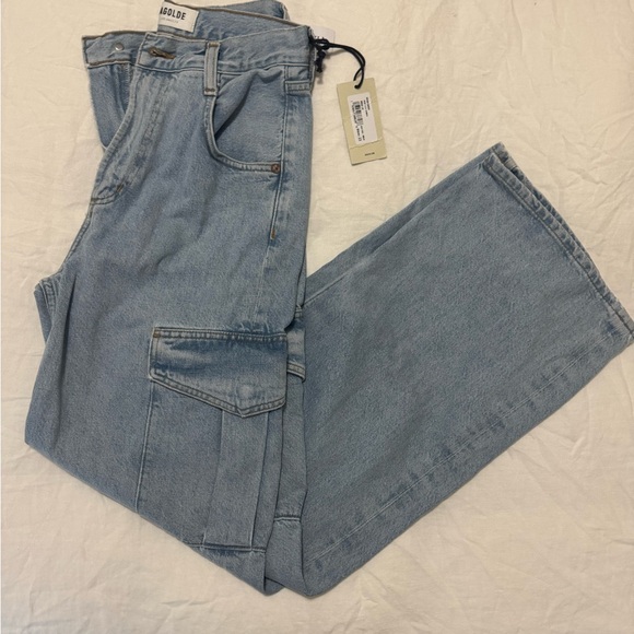 Agolde Sky Blue Denim Pants - Picture 1 of 5